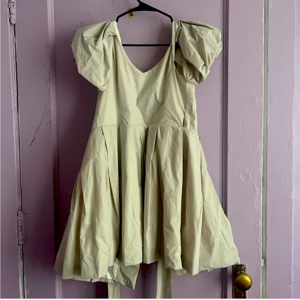 Wayne Cooper puff sleeve wrap dress